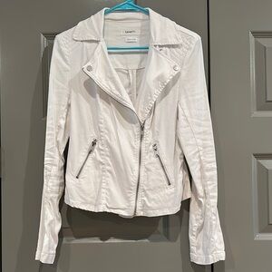Evereve White Utility Jacket Asymmetrical Zip